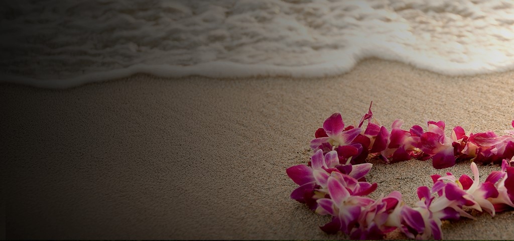 A Hawaiian lei laying on the sands of the beautiful Hawaiian islands
