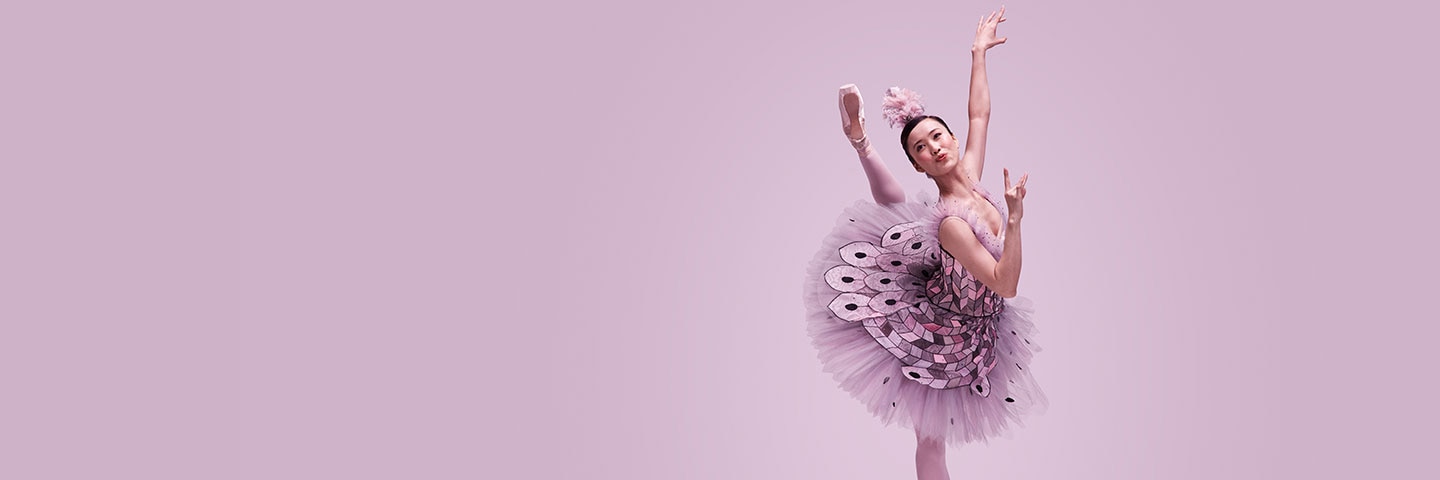 ballerina posing in ballet costume representing the australian ballet 