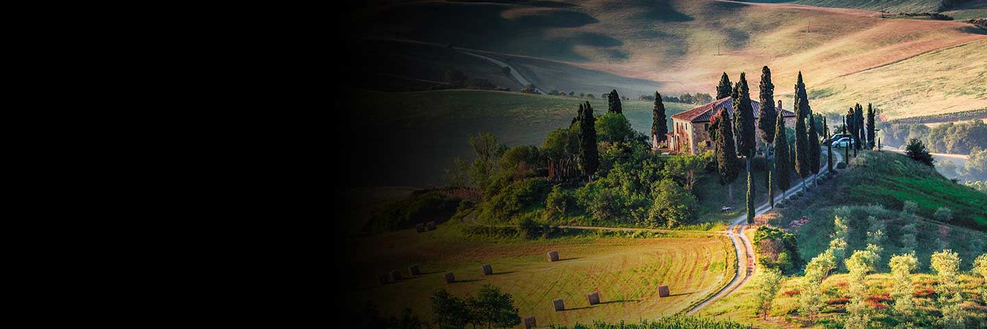 views of the greenery and mountainous terrain of Tuscany