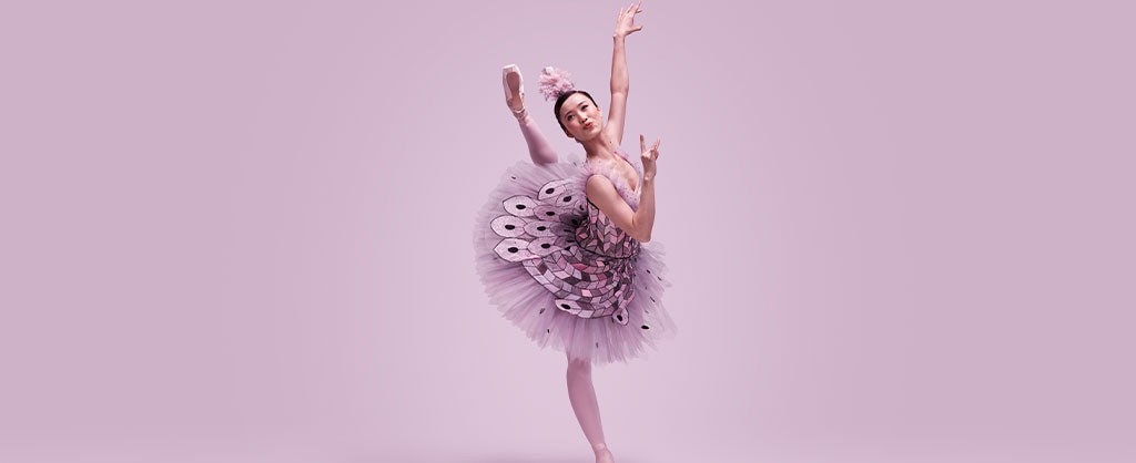 ballerina posing in ballet costume representing the australian ballet 