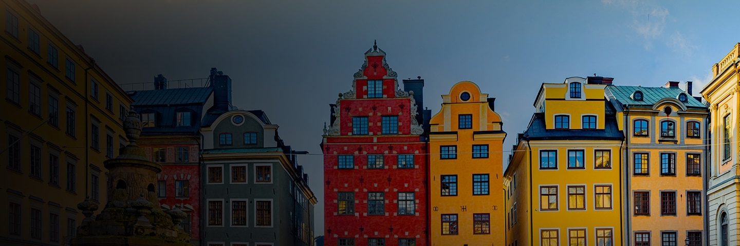 Iconic colorful houses of Stortorget in Gamla Stan, Stockholm
