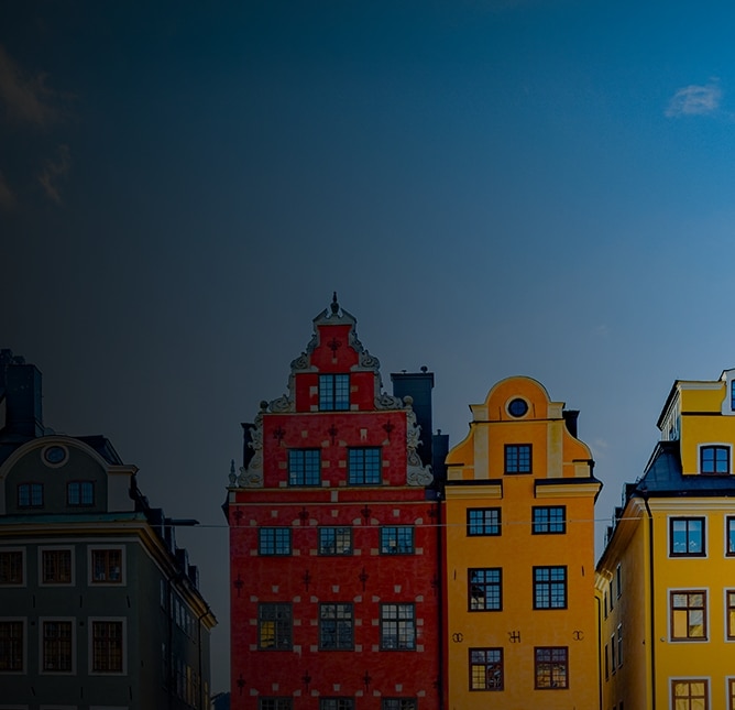 Iconic colorful houses of Stortorget in Gamla Stan, Stockholm