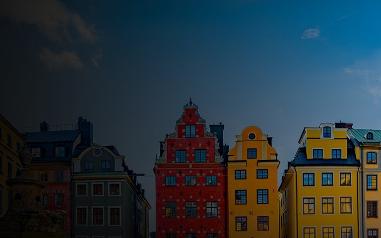 Iconic colorful houses of Stortorget in Gamla Stan, Stockholm
