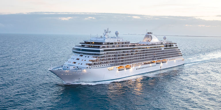 Regent Seven Seas Cruises ship sailing in the ocean