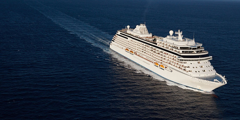 regent seven seas cruise ship sailing in the middle of the ocean