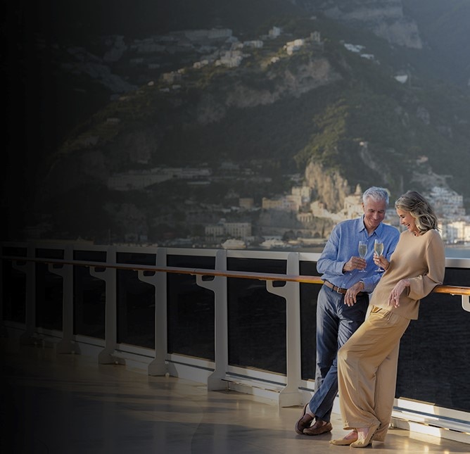 Couple enjoying themselves aboard a Regent ship