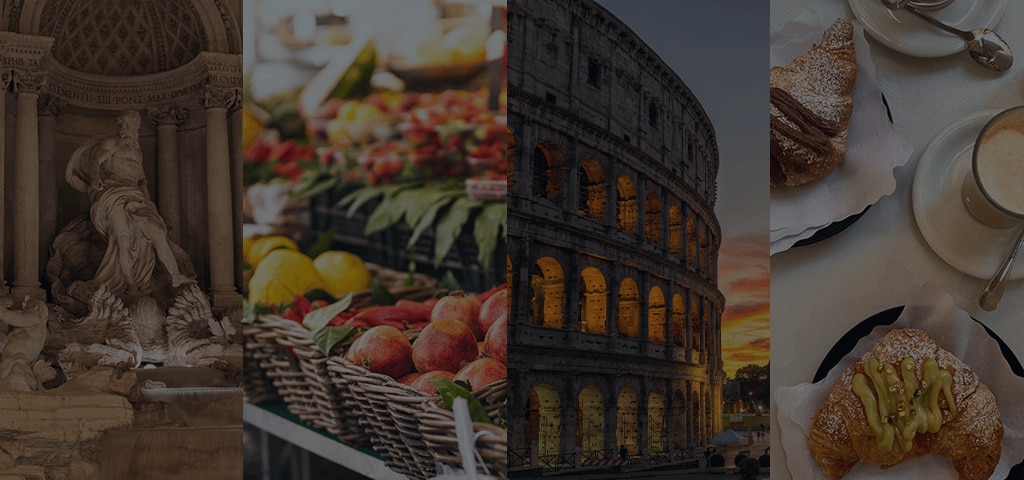 Collage of Food and Places in Italy