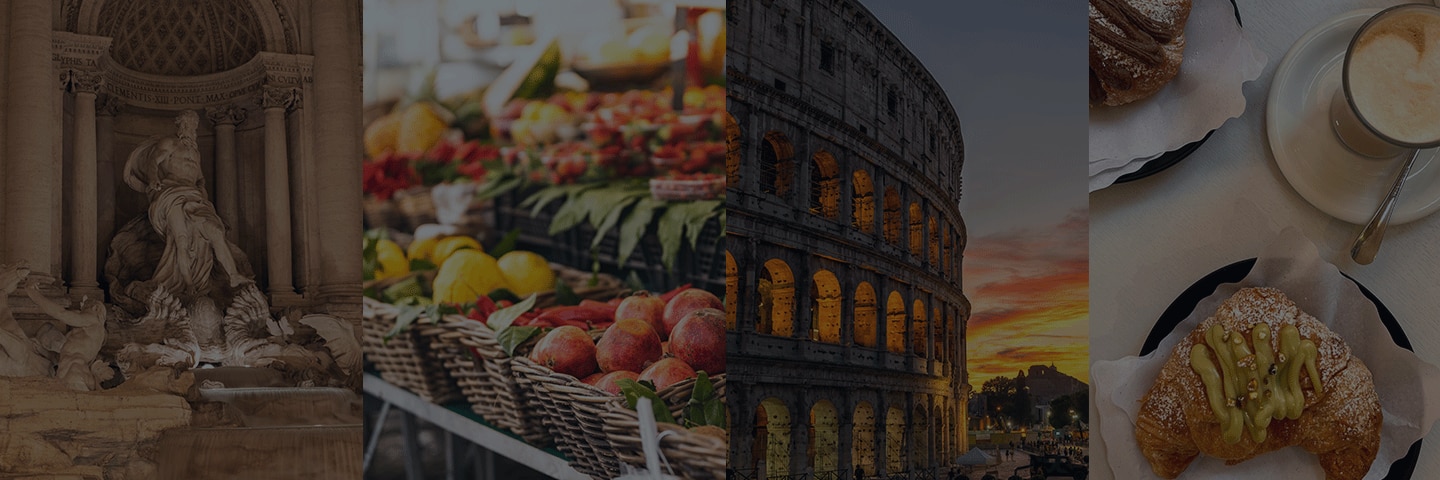 Collage of Food and Places in Italy