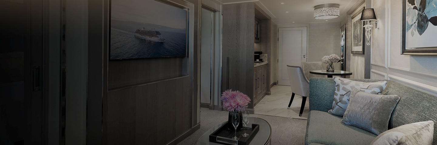 luxury cruise suite aboard a Regent cruise ship