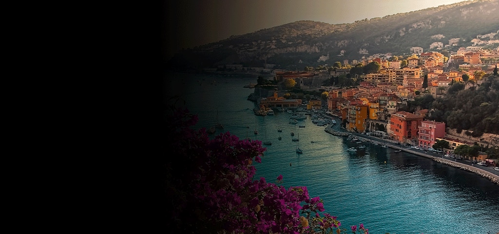 Panoramic view of Villefranche-sur-Mer, France