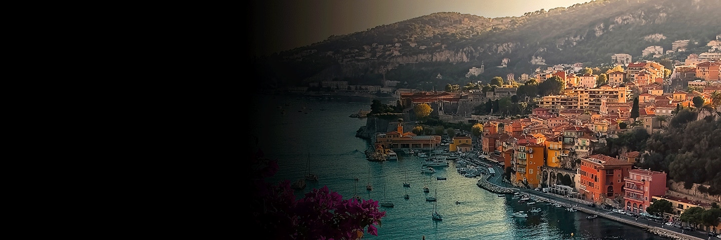 Panoramic view of Villefranche-sur-Mer, France