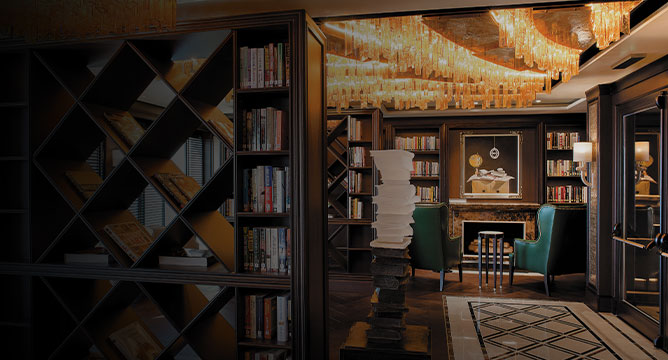 library aboard seven seas explorer