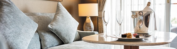 luxury cruise suite with champagne bucket