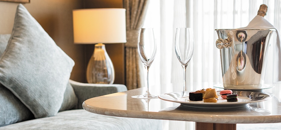 luxury cruise suite with champagne bucket