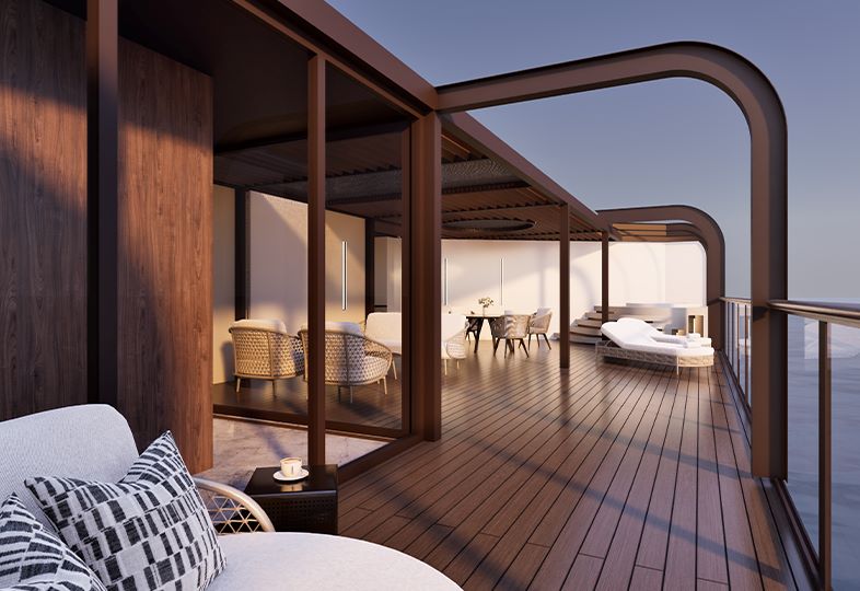 Rendering of Skyview Luna Suite balcony