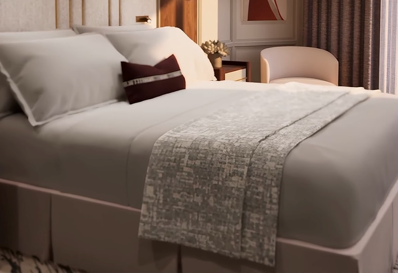 Flou bed in Regent Suite on Seven Seas Prestige