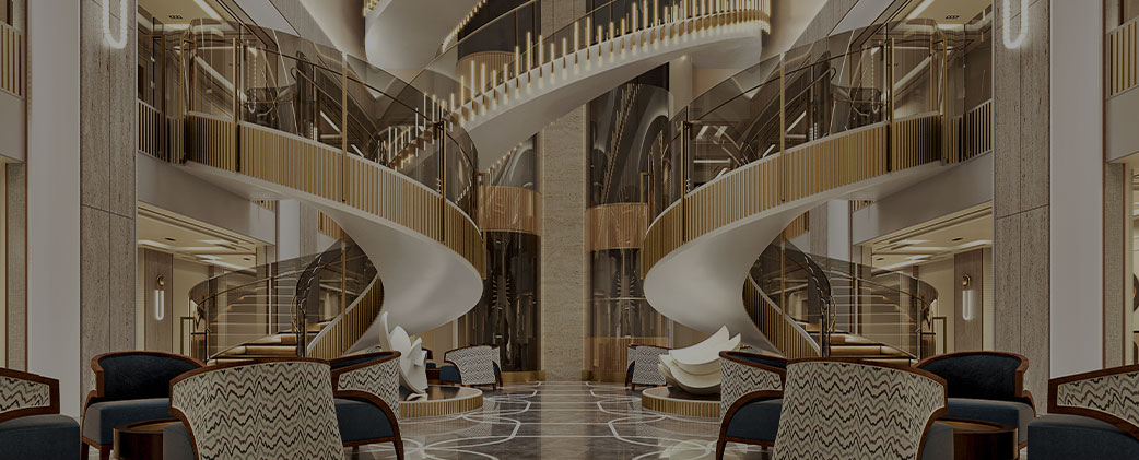 The Starlight Atrium inside of Seven Seas Prestige