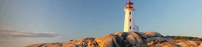 Peggy's Cove Lighthouse in Nova Scotia, Canada