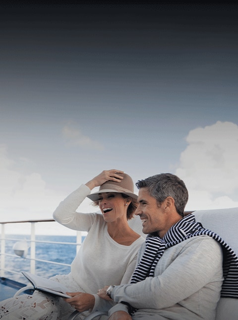 couple lounging and having a laugh