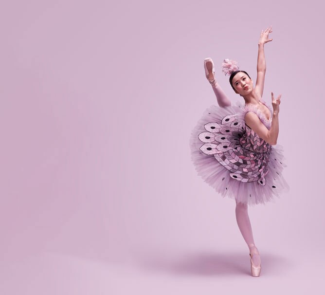 ballerina posing in ballet costume representing the australian ballet