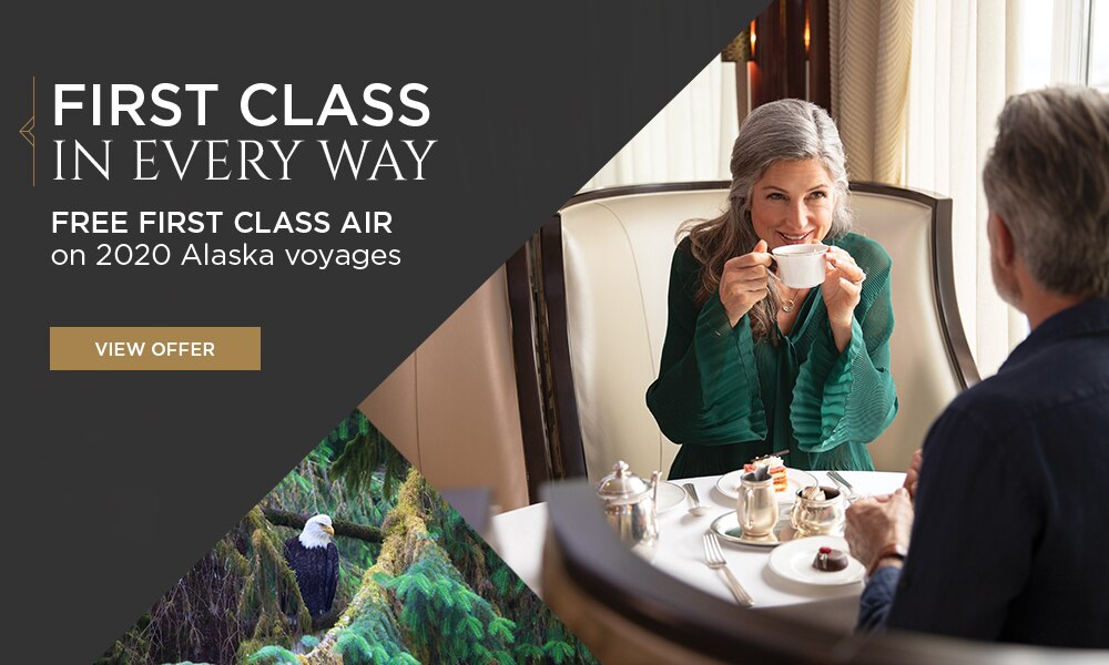 FREE First-Class Air on Alaska Voyages