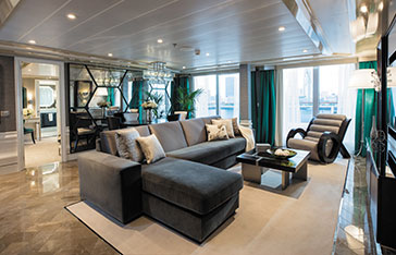 Grand suite aboard the Seven Seas Splendor
