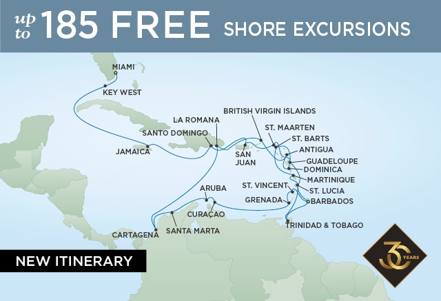 カリブ海全域を巡る旅 30泊 22年01月06日出発 Seven Seas Navigator Regent Seven Seas Cruises